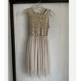 NANETTE LEPORE Girls SEQUIN Bodice Tulle Skirt Dress (CREAM 7)NWT