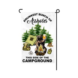 Funny Garden Flag, Garden Flag, Camping Flag, Drunkest Bunch of Assholes this Side of the Campground