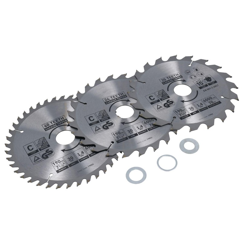 Circular Saw Blade 190mm x 30mm 20 24 40 Teeth