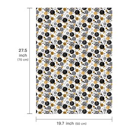 WRAPAHOLIC Birthday Wrapping Paper Sheet - 6 Sheets Black 30th Birthday Design Folded Flat for Birthday, Party, Baby Showers - 19.7 Inch X 27.5 Inch Per Sheet