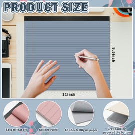 gisgfim 6 Pack Landscape Legal Pad 11" x 9.5" College Ruled Landscape Notepad Horizontal Notebook 40 Sheets 80 GSM Aesthetic Colored Paper Legal Writing Pads for School Office Home Business(Boho)