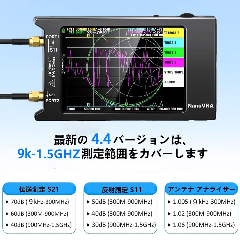 NanoVNA-H4 V4.3 Vector Network Analyzer, 10k-1.5GHz HF VHF UHF SWR