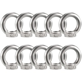 Bolatus Pack of 10 Ring Nuts M8 Eye Nut 304 Stainless Steel Threaded Eyelet Nut Ring Nuts Eye Nuts Hardware Ring Eyelets for Lifting Accessories Eye Nut