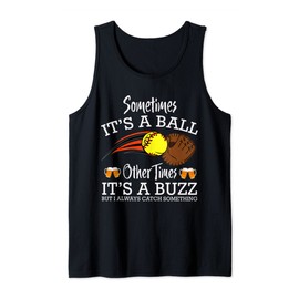 Sometimes a ball, another time a Buzz Adult League Softball Tank Top, black