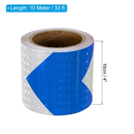 PATIKIL Reflective Tape, 4 Inch x 33 Ft Waterproof High Visibility Warning Safety Adhesive Tape Outdoor Reflector Stickers for Bikes Cars Motorcycles Trucks, Blue-White