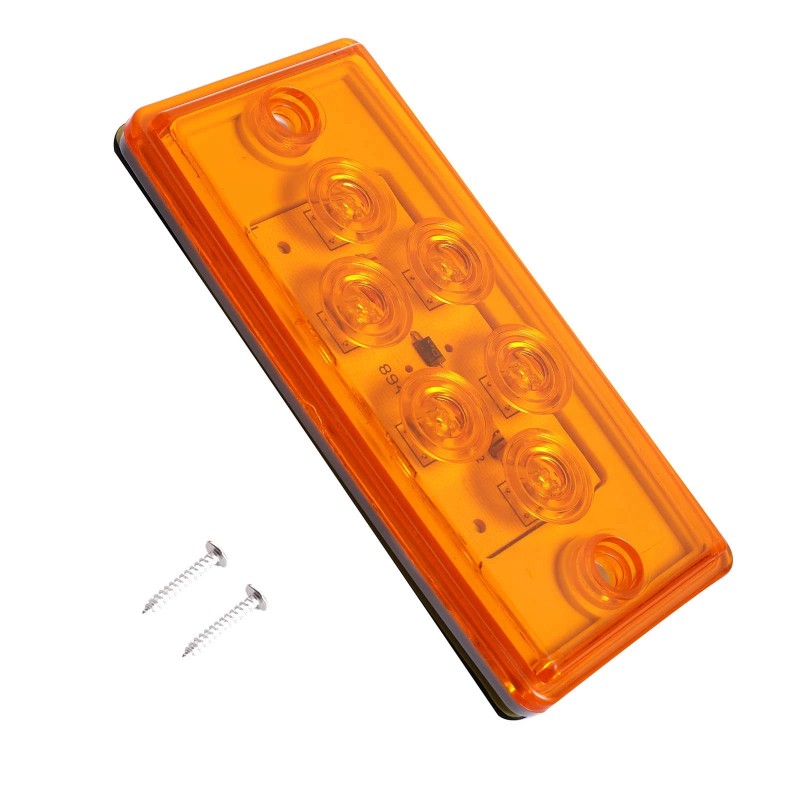 NPAUTO 5pcs Freightliner Cab Lights 6 LED Amber Roof Top