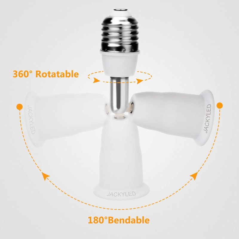 JACKYLED Light Socket Extender 3.9”/10CM Light Bulb Extension Socket, E26