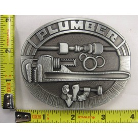 PLUMBER BELT BUCKLE HANDYMAN WORK PLUMBING MAN