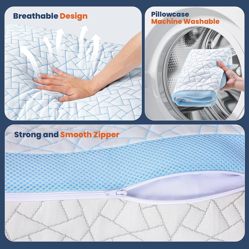 A-Pce Cooling Pillow for Sleeping,Neck and Shoulder Pain,Shredded Memory Foam