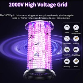 Upgrade 3-in-1 Bug Lantern with 2000V Grid – Portable Rechargeable Camping Light with Adjustable Brightness and SOS Mode – for Indoor & Outdoor Use (2 Pack)