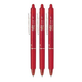 Pilot FriXion Ball Clicker Retractable Erasable Gel Pen, Fine Point, 0.7mm, Red Ink, 3 Count