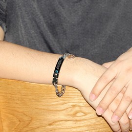 Tobestu Faith Can Move Mountains Bracelet - Stainless Steel Mustard Seed Charm Inspirational Bible Verse Jewelry YA4354