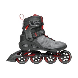 Rollerblade Macroblade 84 's Adult Fitness Inline Skate, Dark Gray & Red, Performance Inline Skates, Dark Grey/RED, 11/11.5
