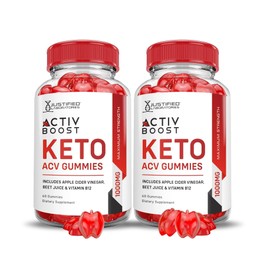 Justified Laboratories (2 Pack Activboost Keto Acv Gummies Advanced Formula 1000MG Active Boost Formulated with Pomegranate Beet Juice Powder B12 Vegan Non GMO 120 Gummys