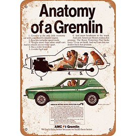 RetroRust 10 x 14 METAL SIGN - 1973 AMC Gremlin - Vintage Rusty Look