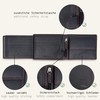 LEDEROW Men's Leather Wallet Black/Red – Landscape Format Wallet with