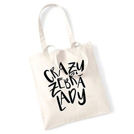 Crazy zebra lady tote bag