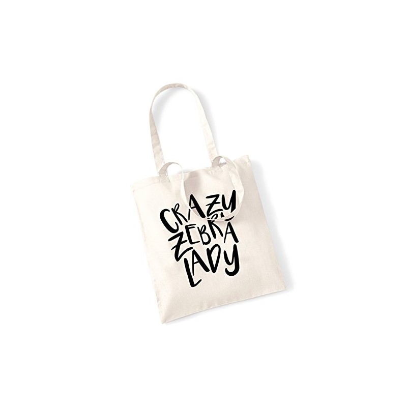 Crazy zebra lady tote bag