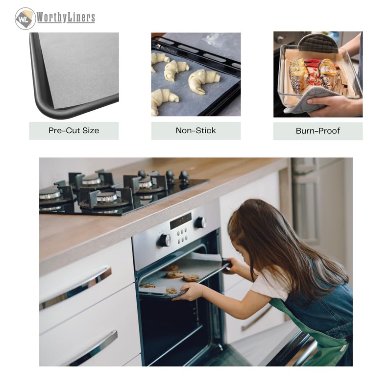 Worthy Liners 13" X 18", 100 Pack Parchment Paper Pan