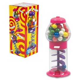 7" Spiral Galaxy Colorful GUMBALL MACHINE - Twirling Style Candy Gum Dispenser … (Pink) …