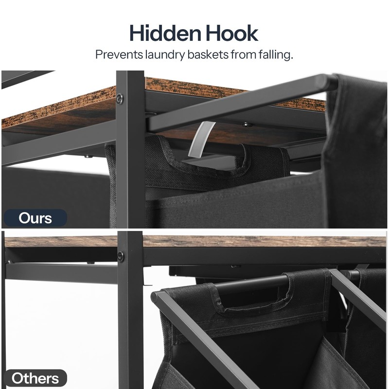 HOOBRO Laundry Sorter 5 Sections, Laundry Hamper with Wheels, 5