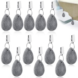 IIRC Tablecloth Weights, Pack of 12 Tablecloth Weights with Clips, Tablecloth Weights Tablecloth Clips for Family Party, Camping, Wedding, Garden, Picnic (Grey)