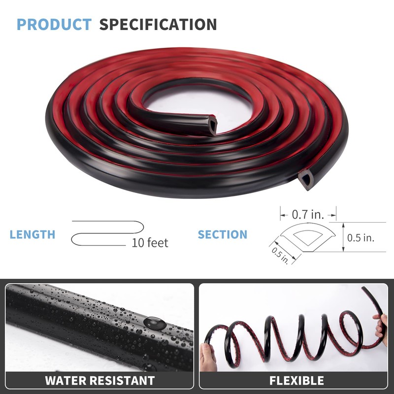 Art3d 10Ft Flexible Trim Caulk Strip, Peel and Stick Trim