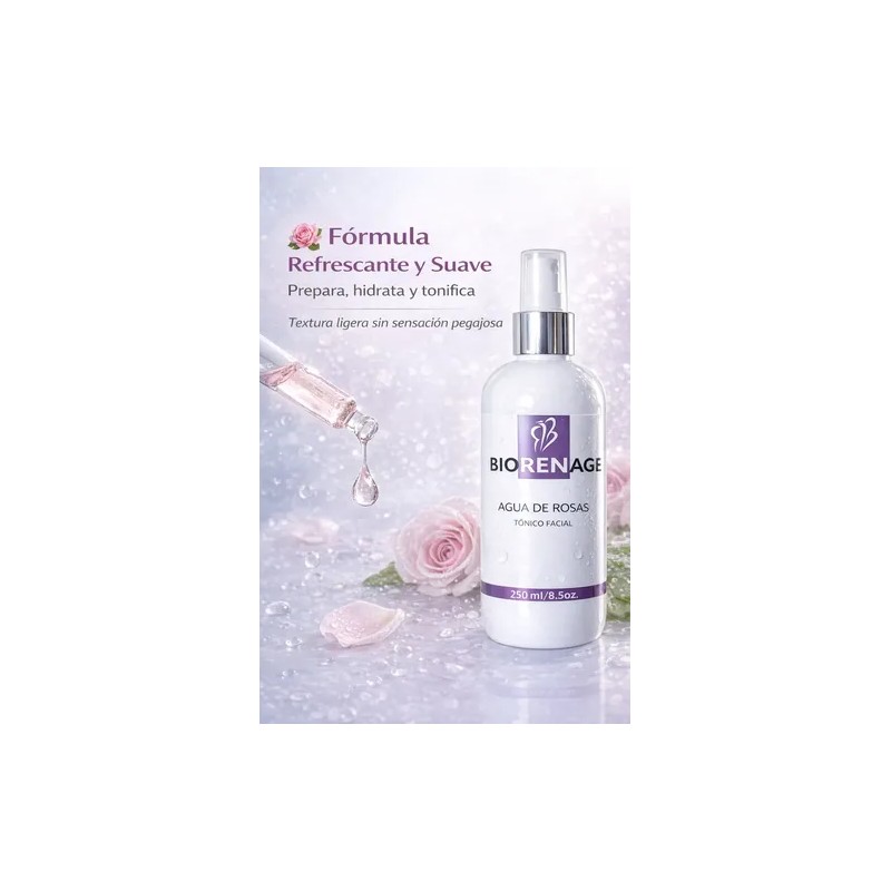 Agua De Rosas Tónico Facial Ácido Hialurónico Hidratante