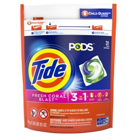 31 Pack Fresh Coral Blast PODS Laundry Detergent