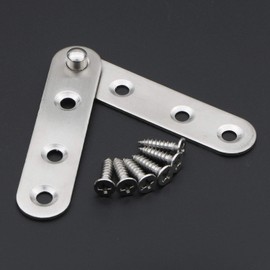 Pxyelec 4 Set/ 8pcs Stainless Steel Flat Straight Support Shelf Repair Fixing Brackets Brace Fixing Plated Joint Bracket Connector with 24Pcs Screws