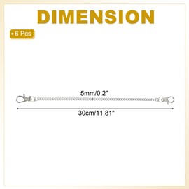 PATIKIL Hanging Chains with Lobster Clasp, 6 Pcs Plant Hangers for Bird Feeders Planters Lanterns Wind Chimes Chalkboards and Ornament, Silver