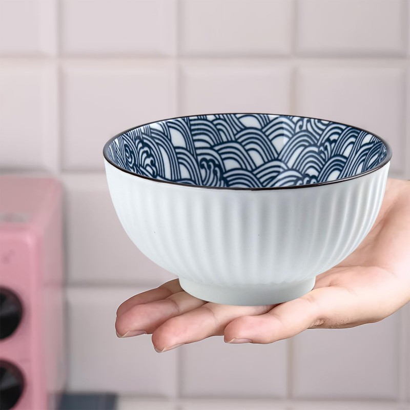 Yuanlity 10 oz Small Ceramic Bowls Set of 6, 4.5
