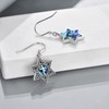 Star of David Earring for Women Sterling Silver Cross Abalone