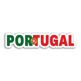 2 x 10cm Wide Portugal Vinyl Stickers - Portuguese Flag Europe Travel Sticker #75236