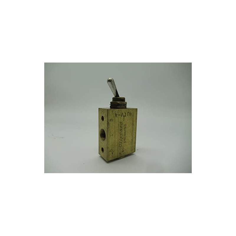 Clippard MJTV-4 4-Way Toggle Valve, Enp Steel Toggle, 1/8” NPT,