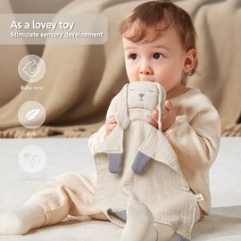 Lulu moon Lovey for Babies Muslin: Snuggle Puppy Security Blanket for Self-Soothe - Newborn Gift for Baby Shower