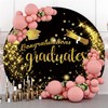 DORCEV Congratulations Graduates Round Backdrop Cover 7.2x7.2ft Polyester Photography Backdrop