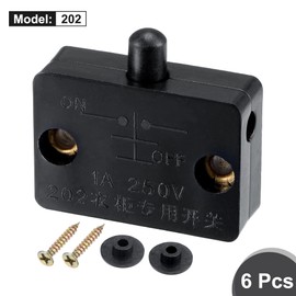 MECCANIXITY Cabinet Lamp Switch AC 110-250V 1A Momentary Normally Closed Door Wardrobe Touch for Household Furniture Cupboard Closet, Black Pack of 6