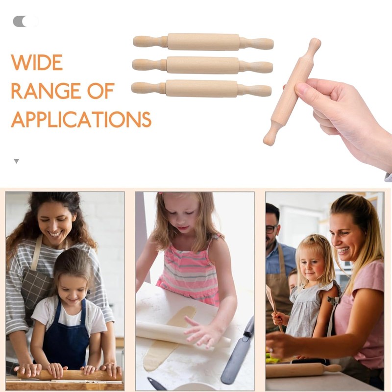 4 PCS Small Rolling Pin, Clay Rolling Pin, Mini Rolling