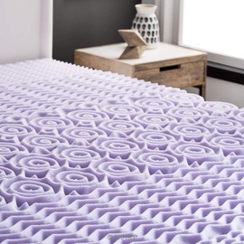 LUCID 2 Inch 5 Zone Lavender Memory Foam Mattress Topper - Twin
