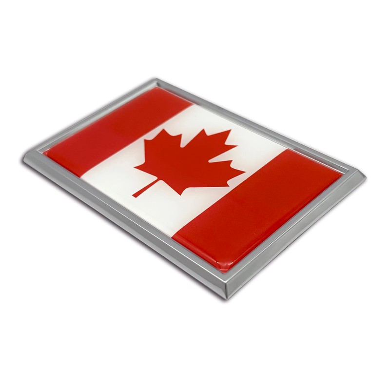 Elektroplate Premium Canadian Maple Leaf Flag Flag All Metal Chrome