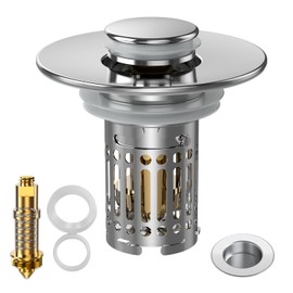 Bathroom Sink Stopper Hair Catcher, Pop Up Sink Drain Filter with Removable Stainless Steel Filter Basket Hair Catcher, for US Bathroom Sink Stopper Replacement. (1PCS)