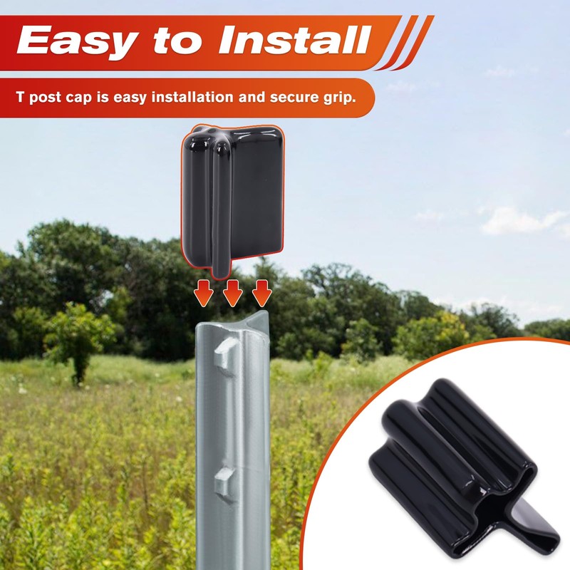 50 Pcs Safe T Post Caps, Vinyl T Post Topper