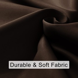 JIUZHEN Blackout Curtains for Bedroom - 60 Inch Wide Thermal Insulated Room Darkening Privacy Soundproof Curtains for Living Room, Set of 2 Panels with Tiebacks, 60 x 63 inches, Brown