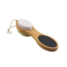 SAFIGLE Bamboo Foot Massage Brush Exfoliating Stone and Cleaning Brush for Dead Skin Removal for Foot Care and Relaxation