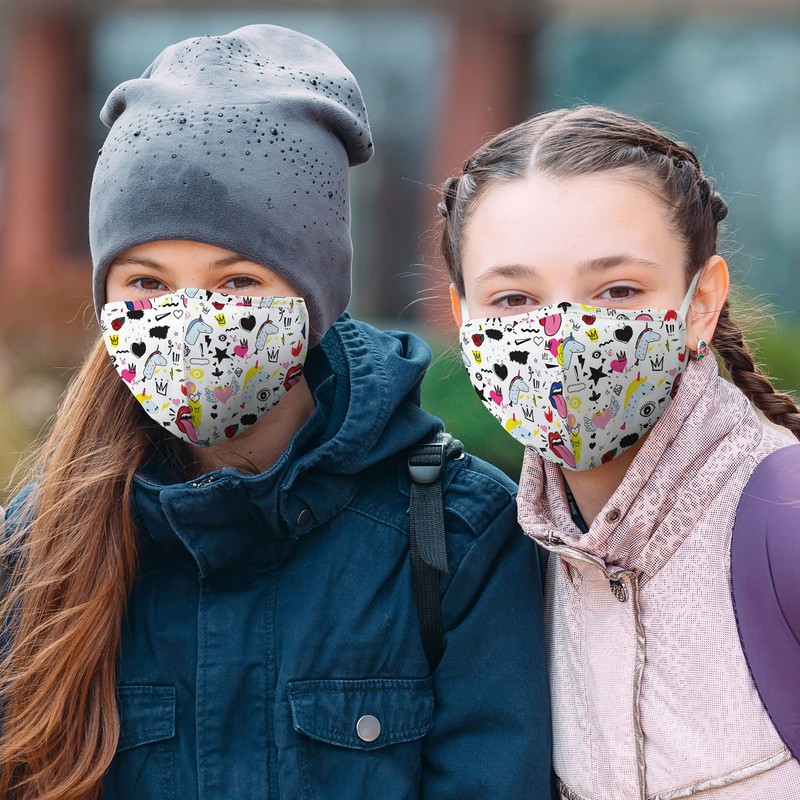 WEDDINGSTAR 3-Ply Kid's Washable Cloth Face Mask Reusable and Adjustable