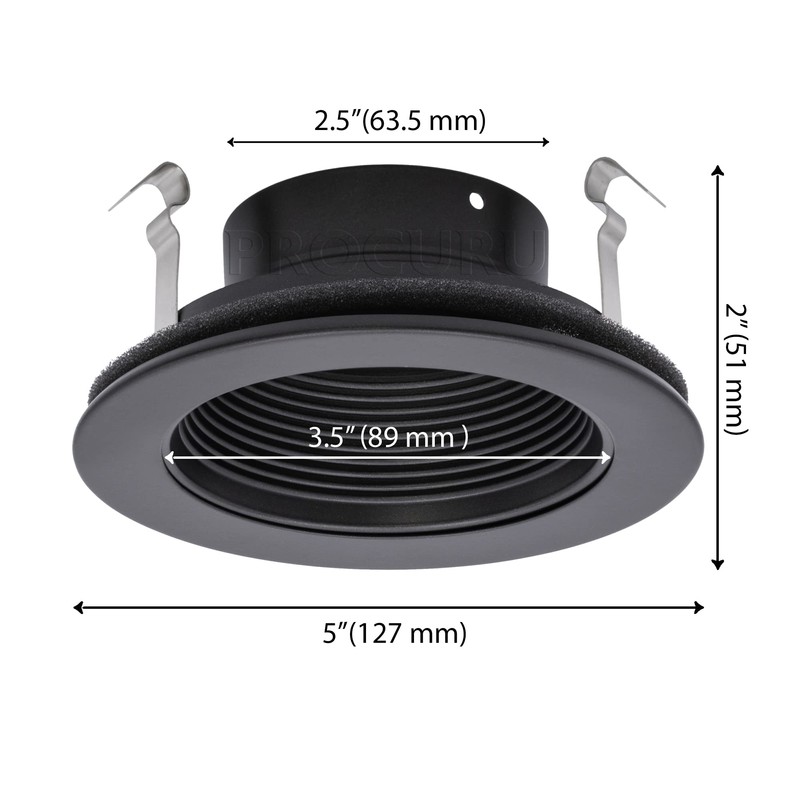 PROCURU [6-Pack] PROCURU 4inches Recessed Can Light Metal Trim with