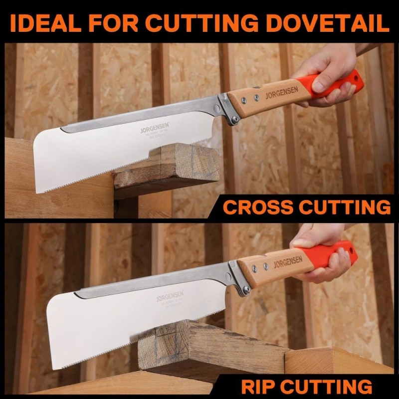 JORGENSEN 9.5-inch Japanese Pull Saw 21TPI Pro Folding Dovetail Saw