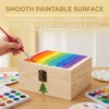 YXFZPAN Small Wooden Box with Hinged Lid - 6.88x4.52x2.36 Inch