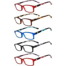 Readers 5 Pack Reading Glasses Ladies Spring Hinge lens +1.75
